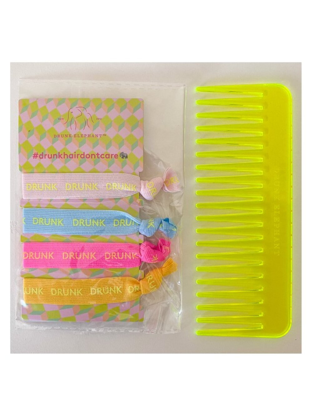 Drunk Elephant Hair Ties and Wide Tooth Comb